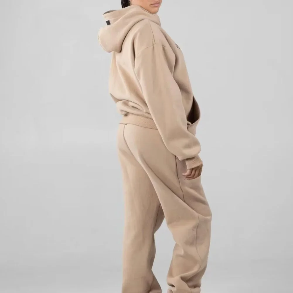 Comfrt Coordinate Hoodie & Sweatpant Set - Sand / Medium - Picture 3 of 7